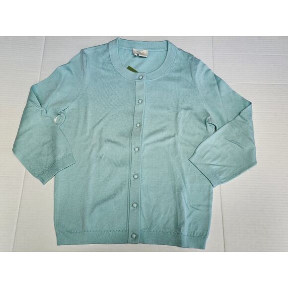 Women's Kate Spade Live Colorfully Sofia Cardigan Seaglass Size S NWT SRP $198 - Picture 1 of 7